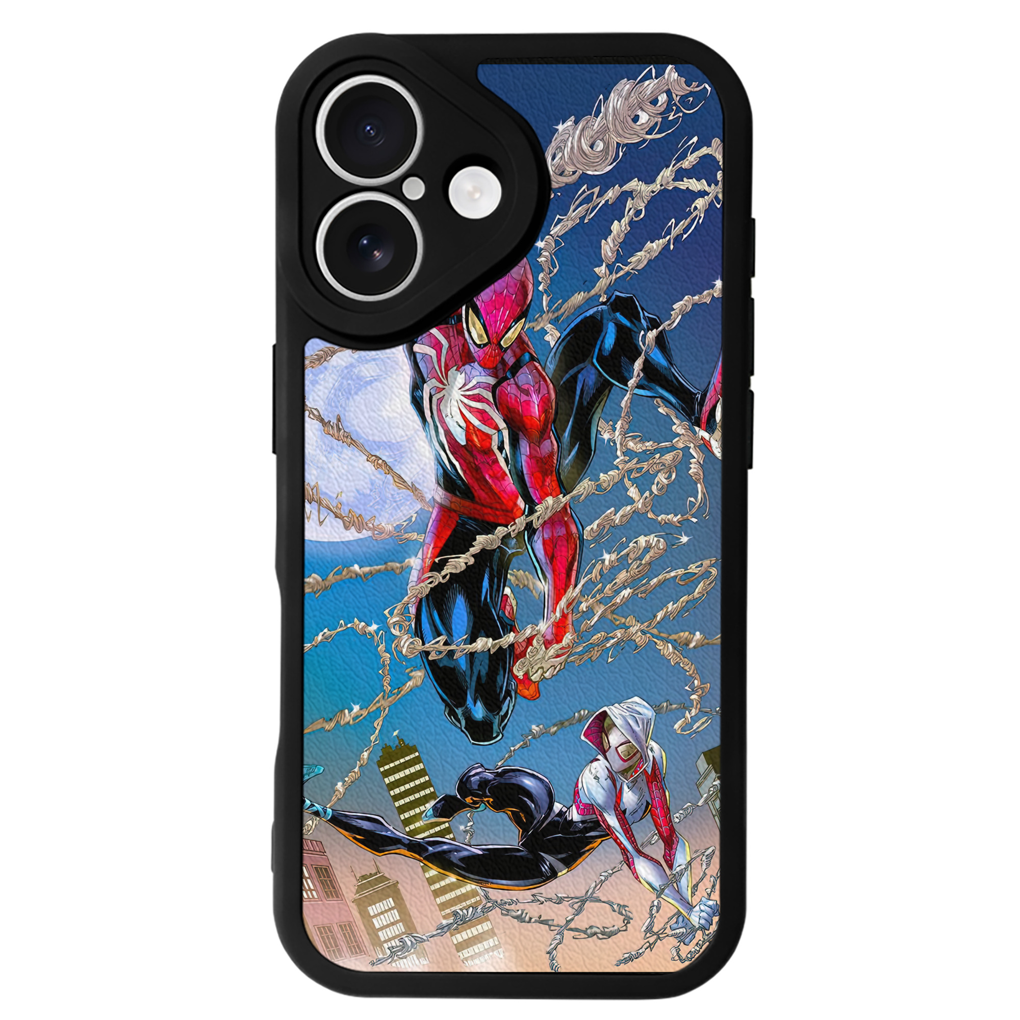 Spider Man スパイダーマン 【iPhone 16シリーズ対応】シリコンスマホケース（レザー調） 材質：シリコン